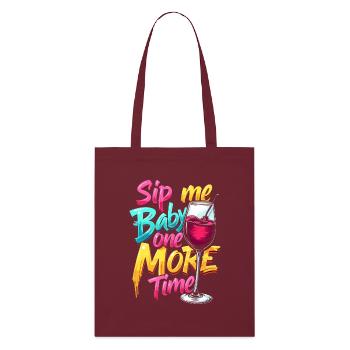 SIP ME BABY NOCH EINMAL - Stanley/Stella Bio-Stoffbeutel - Burgunderrot - Vorne