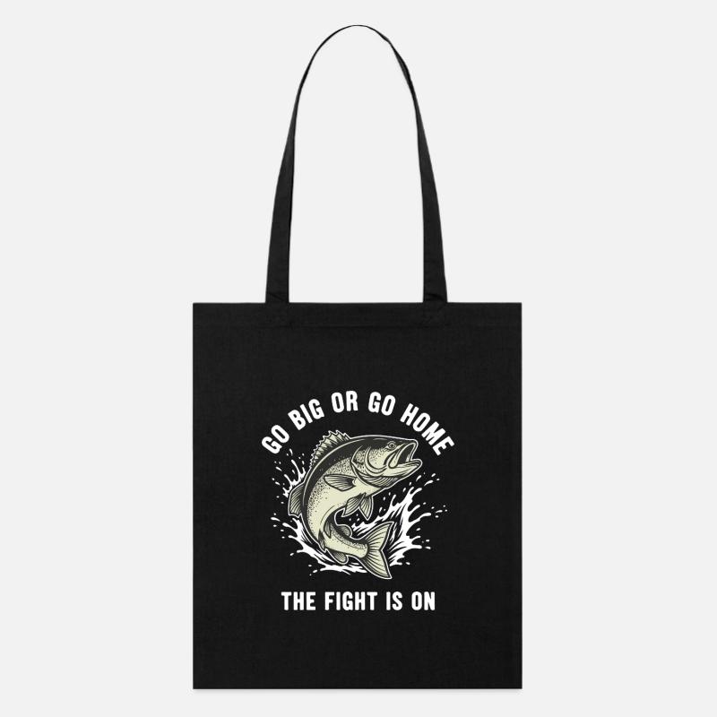 Angelfluss bekämpft große Fische - Stanley/Stella Bio-Stoffbeutel - Schwarz