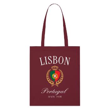 Lisbon Portugal Coat of Arms Crown – Travel Souvenir - Stanley/Stella Organic Tote Bag - burgundy - Front