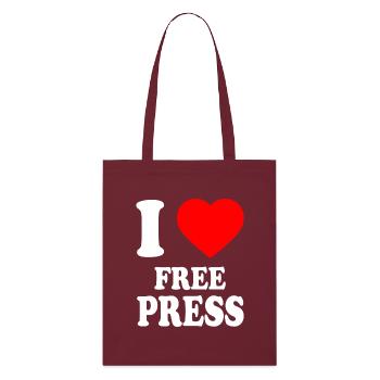 i love free press - Tote bag bio Stanley/Stella - bordeaux - Devant
