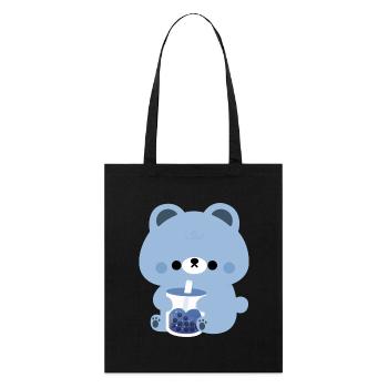 Blue Boba Bear - Stanley/Stella Organic Tote Bag - black - Front