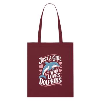 Mignon dauphin disant filles femmes - Tote bag bio Stanley/Stella - bordeaux - Devant