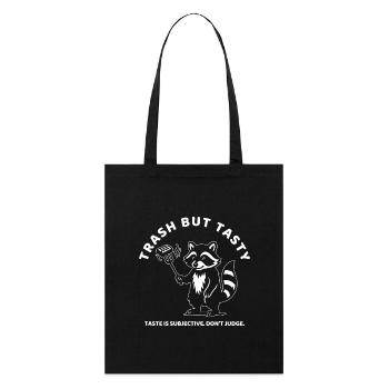 Trash But Tasty – Humorvolles Waschbär Shirt - Stanley/Stella Bio-Stoffbeutel - Schwarz - Vorne
