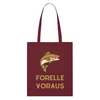 Truite en avant : la prise de la nature - Tote bag bio Stanley/Stella - bordeaux - Devant