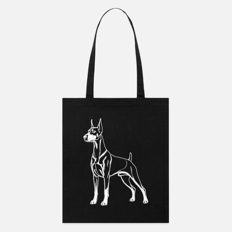 Doberman Lineart - Tote bag bio Stanley/Stella - noir