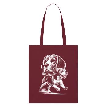 Beagle in Photorealistic Drawing Style - Stanley/Stella Organic Tote Bag - burgundy - Front