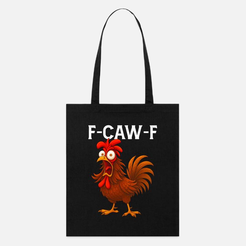 F-Caw-F Drôle Hurlant Coq Poulet Meme - Tote bag bio Stanley/Stella - noir