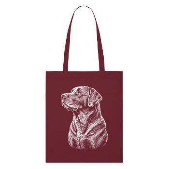 Chemise en dessin de trait de chien portrait Labrador - Tote bag bio Stanley/Stella - bordeaux - Devant