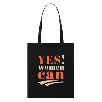 Slogan de motivation pour femmes, typographie vintage - Tote bag bio Stanley/Stella - noir - Devant