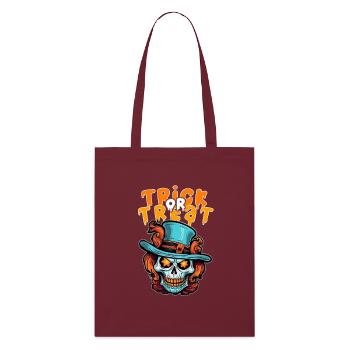 Halloween Design Creepy Skeleton Design - Stanley/Stella Organic Tote Bag - burgundy - Front