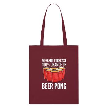 Beerpong Bierpong Bier Pong - Stanley/Stella Bio-Stoffbeutel - Burgunderrot - Vorne