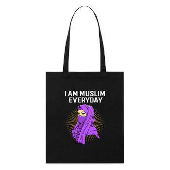 Muslim Islam Moslem Muslima Eid Mubarak - Stanley/Stella Organic Tote Bag - black - Front