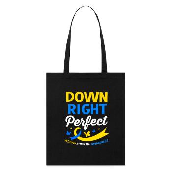 Trisomie 21 du syndrome de Down - Tote bag bio Stanley/Stella - noir - Devant