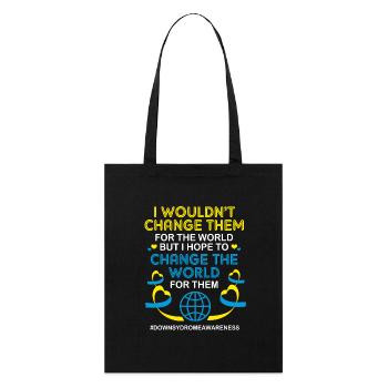 Down syndrome - Stanley/Stella Organic Tote Bag - black - Front