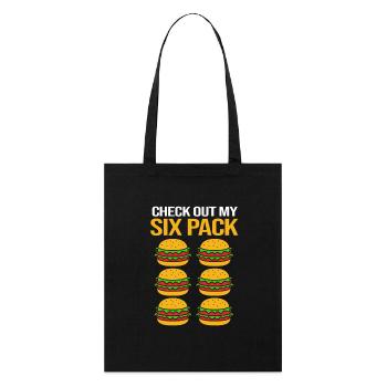 Cheeseburger Six Pack - Stanley/Stella Organic Tote Bag - black - Front