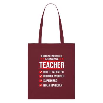Englischlehrerin Englisch Lehrer - Stanley/Stella Bio-Stoffbeutel - Burgunderrot - Vorne