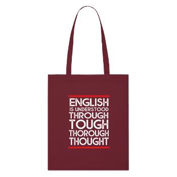 Englischlehrerin Englisch Lehrer - Stanley/Stella Bio-Stoffbeutel - Burgunderrot - Vorne