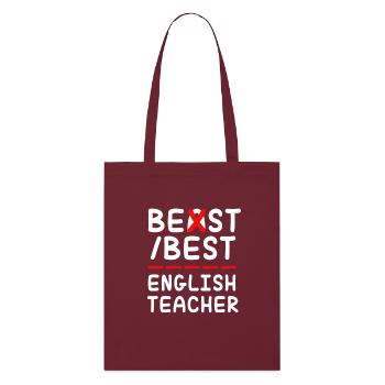 Englischlehrerin Englisch Lehrer - Stanley/Stella Bio-Stoffbeutel - Burgunderrot - Vorne