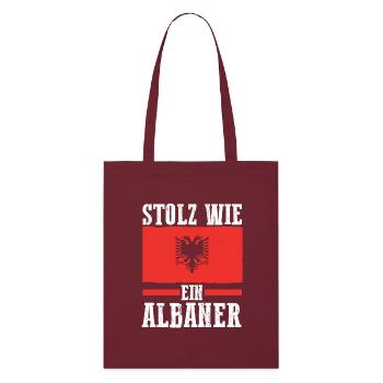 Albanians Albanian Albania - Stanley/Stella Organic Tote Bag - burgundy - Front