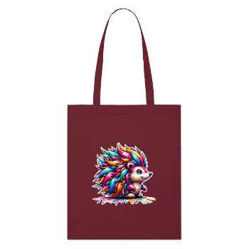 Hérisson coloré - Tote bag bio Stanley/Stella - bordeaux - Devant
