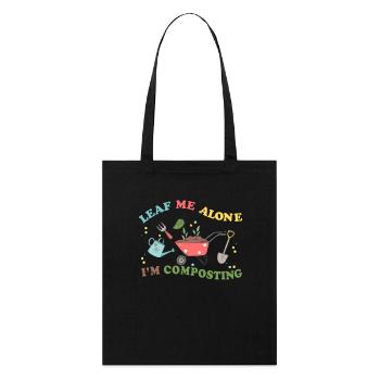 Feuille-moi seul je composte - Tote bag bio Stanley/Stella - noir - Devant
