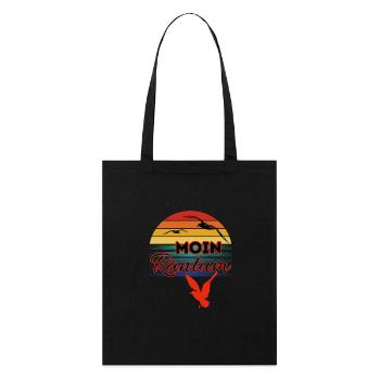 Moin Rantum avec mouette dans le style rétro Sylt-Rantum - Tote bag bio Stanley/Stella - noir - Devant