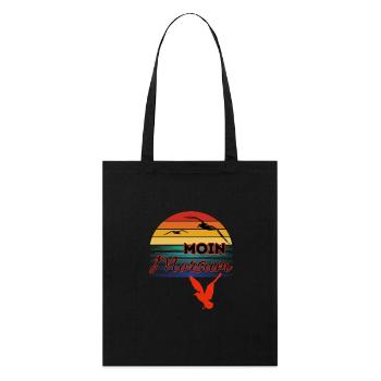 Moin Morsum avec mouette dans le style rétro-Sylt-Morsum - Tote bag bio Stanley/Stella - noir - Devant