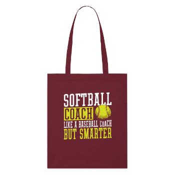 Entraîneur de softball Comme un entraîneur de baseball, mais - Tote bag bio Stanley/Stella - bordeaux - Devant