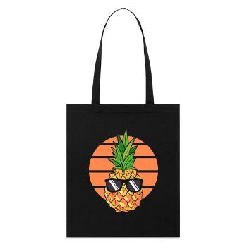Ananas - Stanley/Stella Bio-Stoffbeutel - Schwarz - Vorne