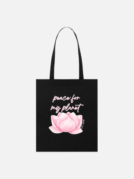 Lotus Peace - Stanley/Stella Bio-Stoffbeutel - Schwarz