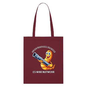 SHOT THE EARLY BIRD SELF-DEFENSE - Stanley/Stella Organic Tote Bag - burgundy - Front