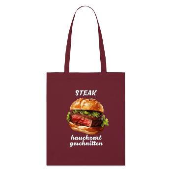 STEAK wafer-thin sliced - Stanley/Stella Organic Tote Bag - burgundy - Front