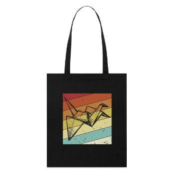 Hibou Grue en Papier Origami Rétro - Tote bag bio Stanley/Stella - noir - Devant