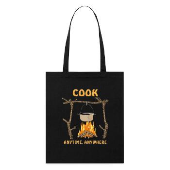 FIRE PIT COOK ANYTIME, ANYWHERE - Stanley/Stella Organic Tote Bag - black - Front