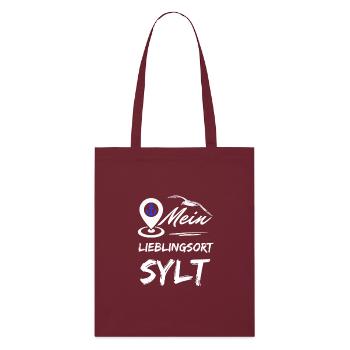 Sylt mon endroit préféré-l’île préférée Sylt-Möwe - Tote bag bio Stanley/Stella - bordeaux - Devant