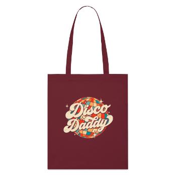 Vintage Disco Daddy Retro Dad Grandpa - Stanley/Stella Bio-Stoffbeutel - Burgunderrot - Vorne