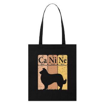 Rough Collie Tableau périodique Éléments Amoureux des chiens - Tote bag bio Stanley/Stella - noir - Devant