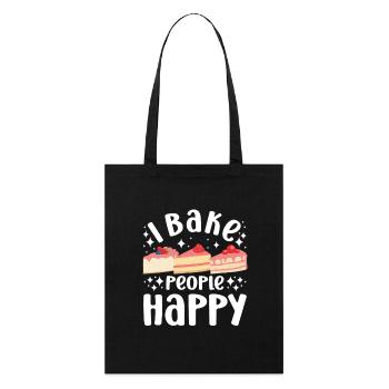 Pastry Lover I Bake People Happy Cute Baking Gift - Stanley/Stella Bio-Stoffbeutel - Schwarz - Vorne