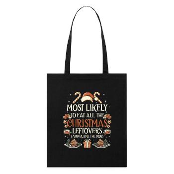 Weihnachten Lustiger Spruch Xmas Essen Humor - Stanley/Stella Bio-Stoffbeutel - Schwarz - Vorne