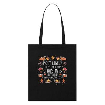 Weihnachten Lustiger Spruch Xmas Essen Humor - Stanley/Stella Bio-Stoffbeutel - Schwarz - Vorne