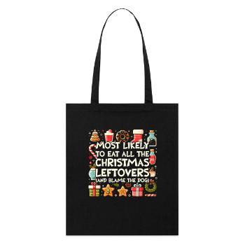 Weihnachten Lustiger Spruch Xmas Essen Humor - Stanley/Stella Bio-Stoffbeutel - Schwarz - Vorne