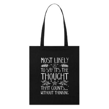 Noël Drôle Dicton Humour Sarcasme - Tote bag bio Stanley/Stella - noir - Devant