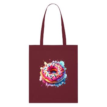 Donut - Stanley/Stella Bio-Stoffbeutel - Burgunderrot - Vorne