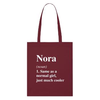 Nora Définition Cool Nom Dicton Cadeau - Tote bag bio Stanley/Stella - bordeaux - Devant