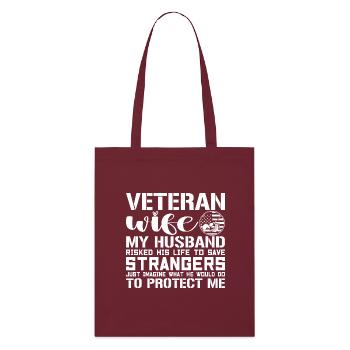 Veteran wife - Tote bag bio Stanley/Stella - bordeaux - Devant