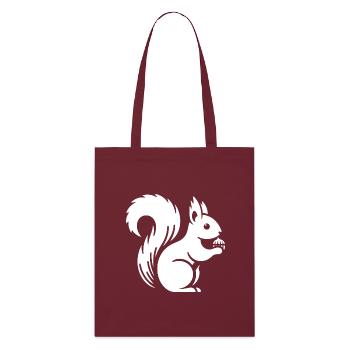 Silhouette d’écureuil minimaliste avec écrou - Tote bag bio Stanley/Stella - bordeaux - Devant