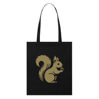 Silhouette d’écureuil minimaliste avec écrou - Tote bag bio Stanley/Stella - noir - Devant