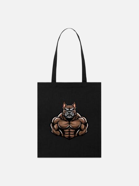 Bulldog Chien Muscles Musculation - Tote bag bio Stanley/Stella - noir