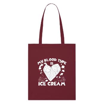 My Blood Type Ice Cream For Ice Cream Lover Gifts - Stanley/Stella Bio-Stoffbeutel - Burgunderrot - Vorne