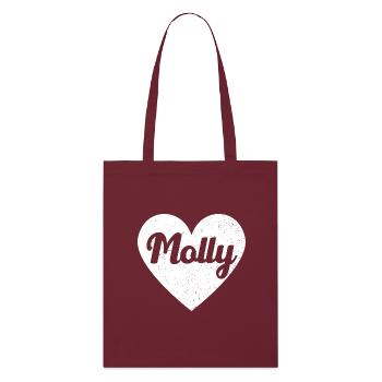 Molly Name Big Heart Love Artwork Gift - Tote bag bio Stanley/Stella - bordeaux - Devant
